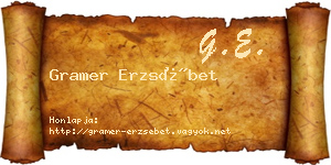 Gramer Erzsébet névjegykártya